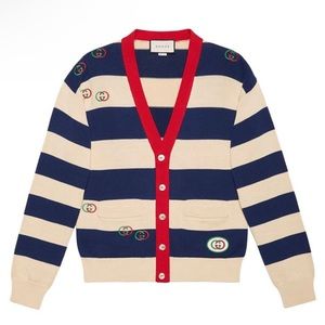 Gucci Cardigan Sweater Striped 2019 Logo Interlock